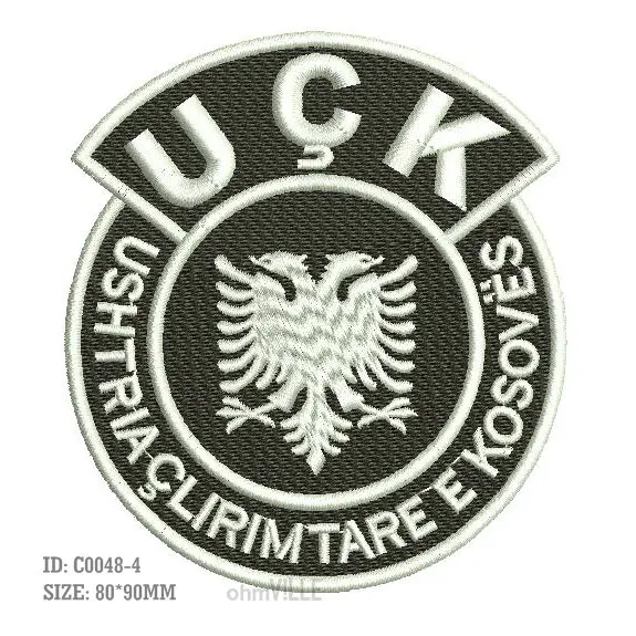 Настоящий изготовленный на заказ патч из Армии освобождения Косова утюжок на Патчи для аппликация на одежду 3D вышивка Экологически чистая вышивка - Цвет: c0048