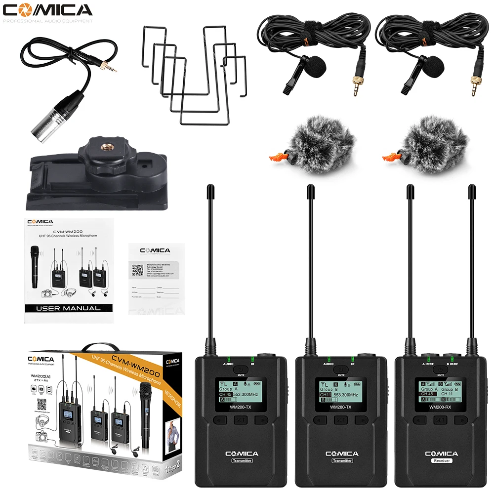 COMICA-CVM-WM200A-C-UHF-96-channels-Metal-Wireless