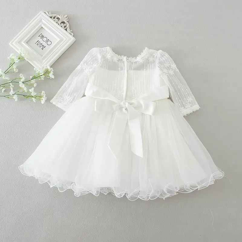 ; крестильное платье для маленькой принцессы; кружевное платье с длинными рукавами для крещения; одежда для малышей; 8515
