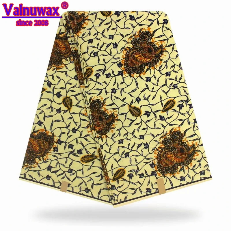 

2019 Hollandais Wax For Nigerian Women clothing cotton fabric real dutch wax hollandais prints fabric 6yards for party dress YBG