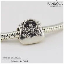 Оригинальные подвески из стерлингового серебра 925 пробы, однотонные милые Подвески-сумочки, CZ амулеты «сделай сам», Европейская мода, ювелирные изделия Pandor, подарки для мам