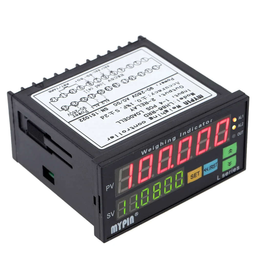 

Digital Weighing Controller With Multi-functional Intelligent 4 Digits LED Load-cells Indicator 1-4 Signal Input 2 Relay Output