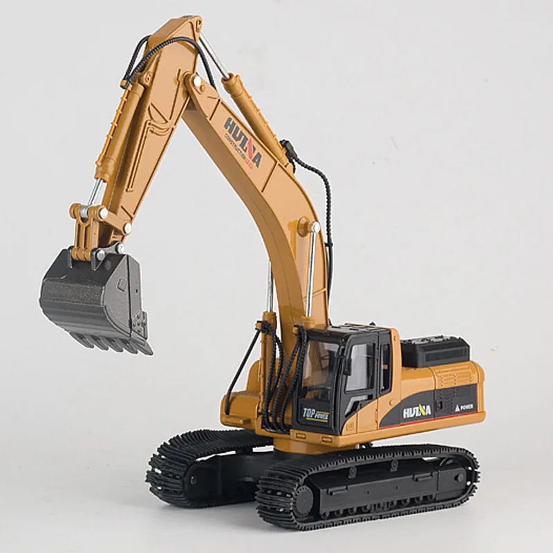 HUINA 1:40 Dump Truck Excavator Wheel Loader Diecast Metal Model Construction Vehicle Toys for Boys Birthday Gift Car Collection
