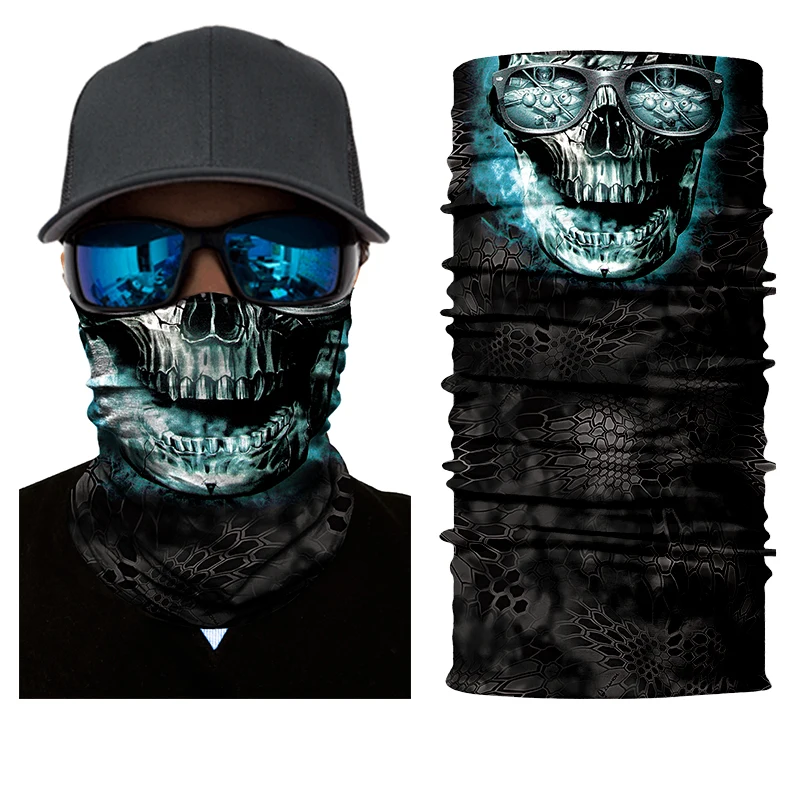 BJMOTO Хэллоуин пугающая маска фестивальные маски с черепом скелет Открытый Мотоцикл Велосипед мульти-маски шарф Половина маска для лица шапка шеи