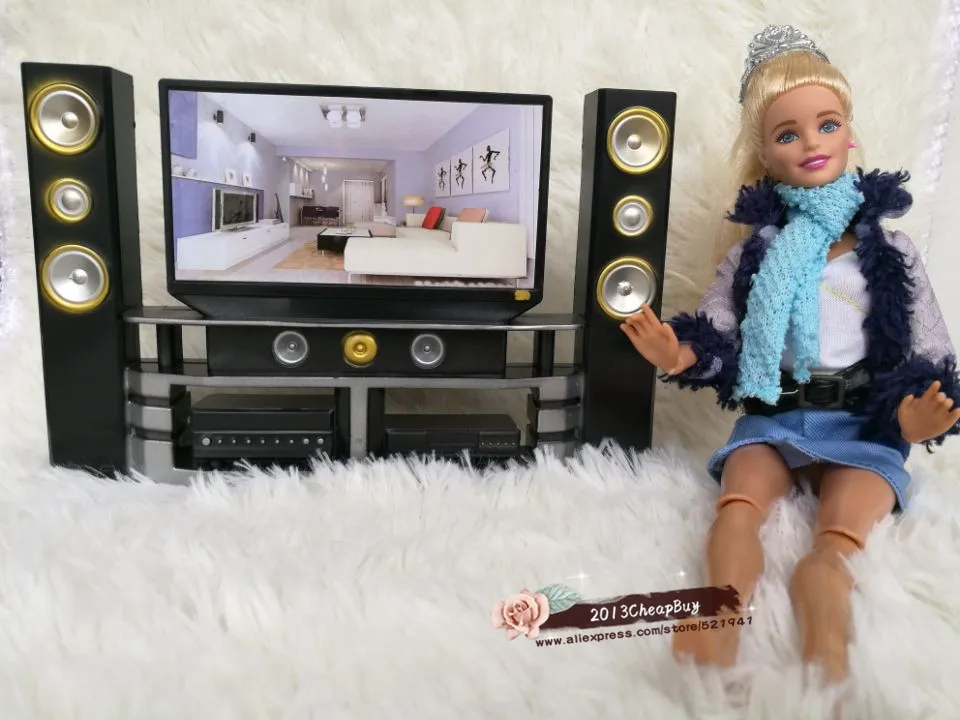 Новые аксессуары детские игрушки для девочек мини Hi Fi 1:6 ТВ домашний кинотеатр