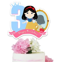 Тема принцесс торт Топпер Белоснежка Бумага торт Топпер вечерние поставки дети день рождения украшения детский душ индивидуальный заказ