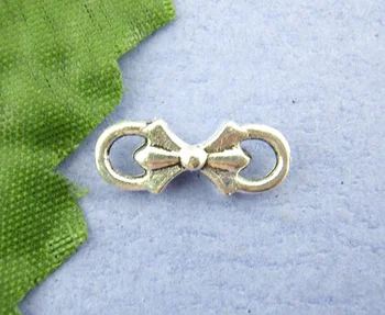 

DoreenBeads Zinc metal alloy Connectors Findings Bowknot Antique Silver Color Bowknot Pattern 5mm x 15mm ,20 PCs new