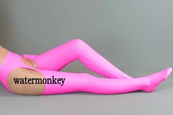 

Free Shipping New Style Lycra Spandex Adult Sexy Open Crotch Long Stockings Halloween many colors