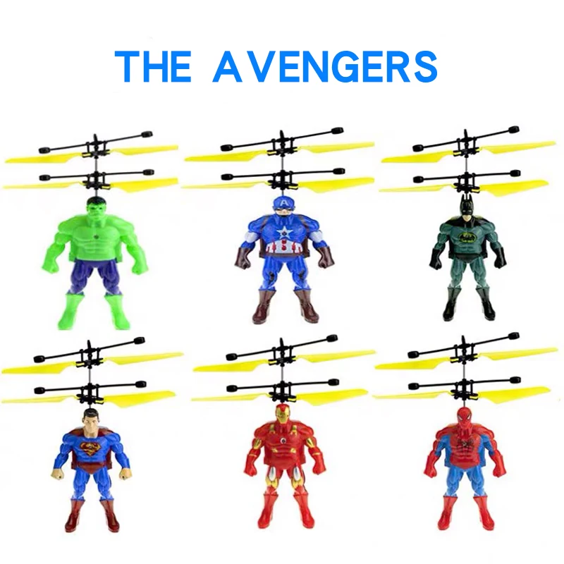 

The Avengers Big Superhero mini Helicopter RC drone Fly Flashing Induction Aircraft Hand Control Quadcopter Dron LED