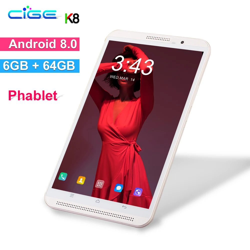 

CIGE Latest 8" Cheapest tablet pc Octa Core 3G 4G LTE tablet 8 inch Dual SIM Cards 6GB RAM 64GB ROM Free Shipping Dual Wifi 5G