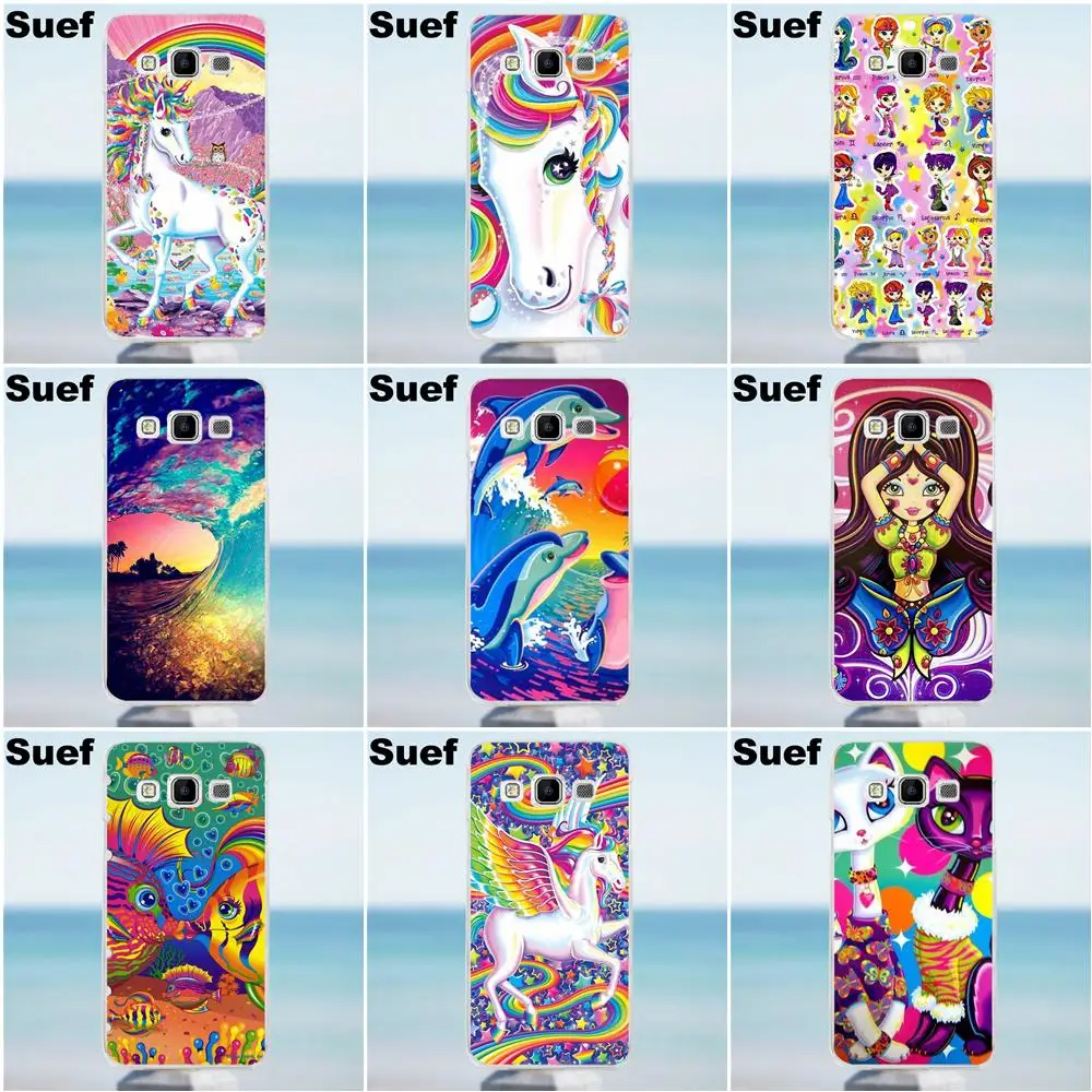 Suef для Galaxy Alpha Core Prime Note 2 3 4 5 S3 S4 S5 S6 S7 S8 mini edge Plus мягкий рисунок Радужный