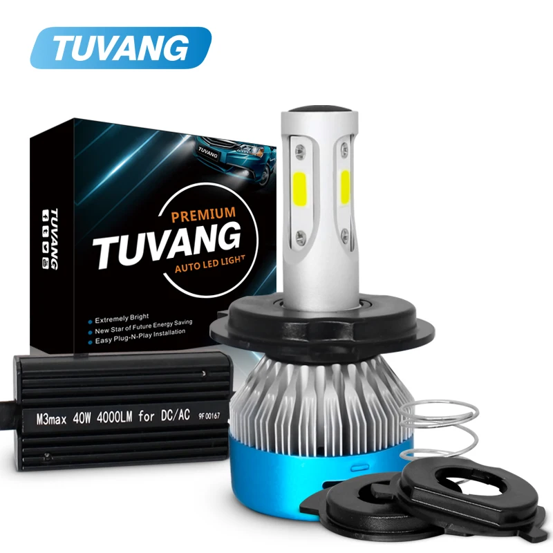 

H4 Motorcycle Headlight COB Led Bulb 40W 4000LM Hi Lo 6000K White Driving Lights Motorbike Moto Bike Headlamp Lamp AC DC 12V 24V