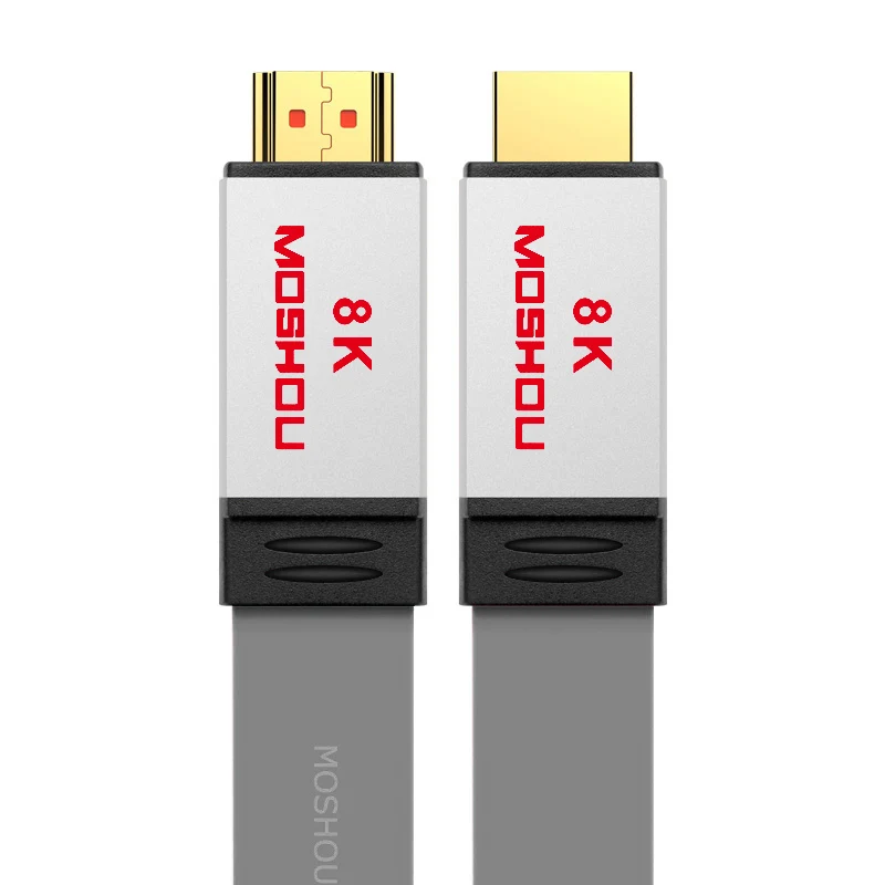 HDMI 2,1 кабели MOSHOU усилитель Видео HDR HDCP2.2 с ARC UHD 8K 4K 4320P 60 120Hz 48Gps аудио Совместимость для Apple Roku tv - Цвет: Серый