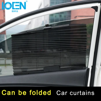 

LOEN 2PCS Car Sun Shade Curtain Mesh Visor Shield Auto Retractable Side Window Solar Protection hide outside sight Window Screen