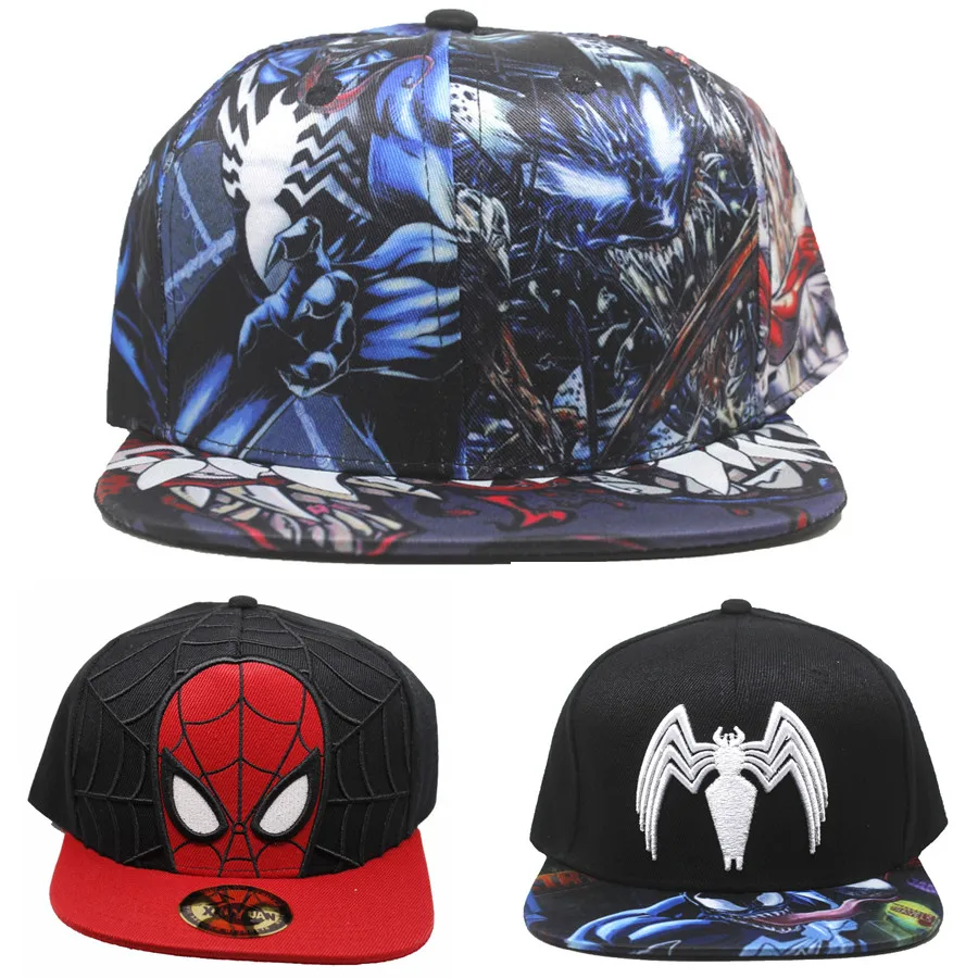 

Adult's marvel Edward Brock Venom Baseball Trucker hat spider man 3d cotton Cap Adjustable Hip Hop Hat Cosplay christmas gift