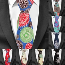 Модные хлопковые галстуки с принтом для мужчин, цветочный мужской галстук для костюма Gravatas, повседневные Галстуки для бизнеса, свадьбы, ширина 6 см, мужские галстуки