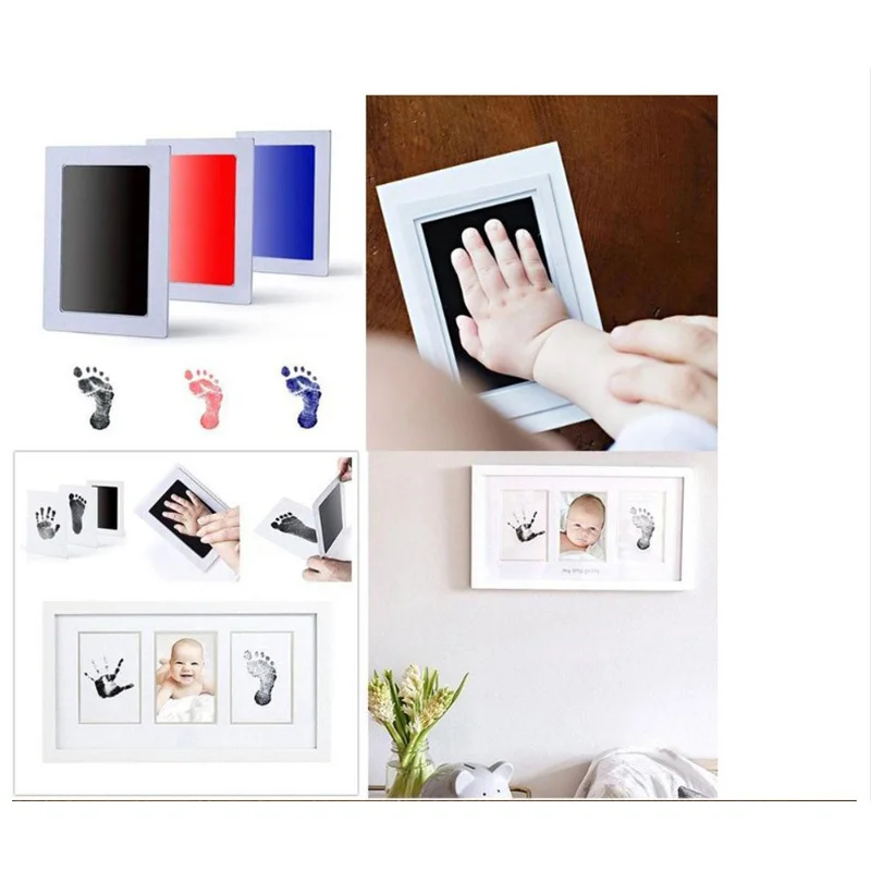 Baby Care Non-Toxic Baby Handprint Footprint Imprint Kit Baby Souvenirs Casting Newborn Footprint Ink Pad Infant Clay Toy Gifts