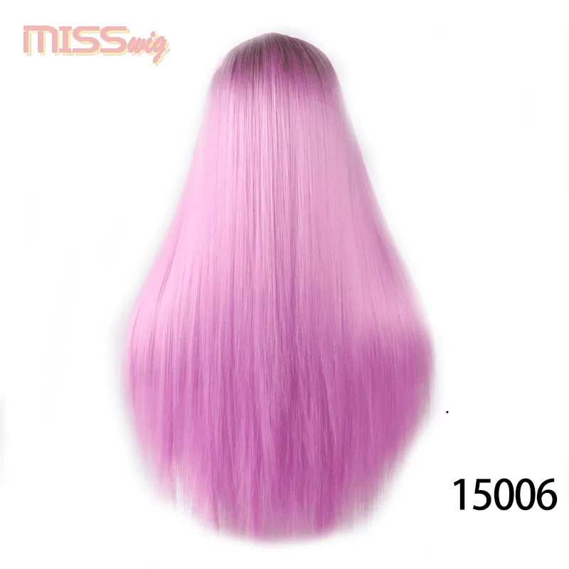 MISS парик, синтетические волосы, 60 см, 300 г, Длинные прямые парики на всю голову для женщин, накладные волосы, высокотемпературное волокно - Цвет: T1B/613