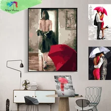 Алмазная вышивка женский зонтик 3d Diy Алмазная картина крестиком наборы рукоделие круглый полный мозаика настенная картина RT265(China)