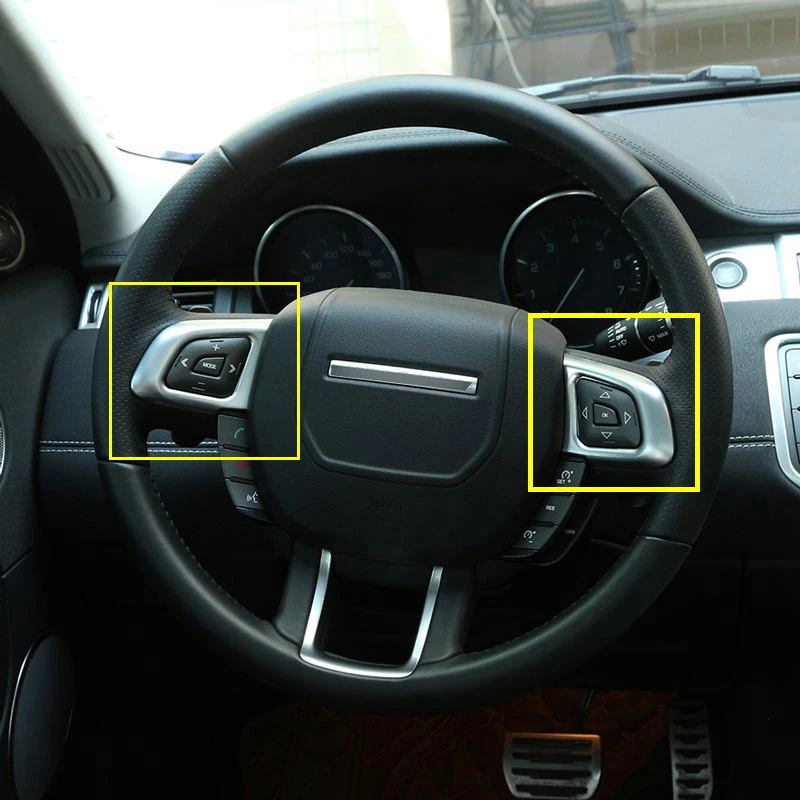 Buy 2pcs Chrome Interior Accessory Steering Wheel