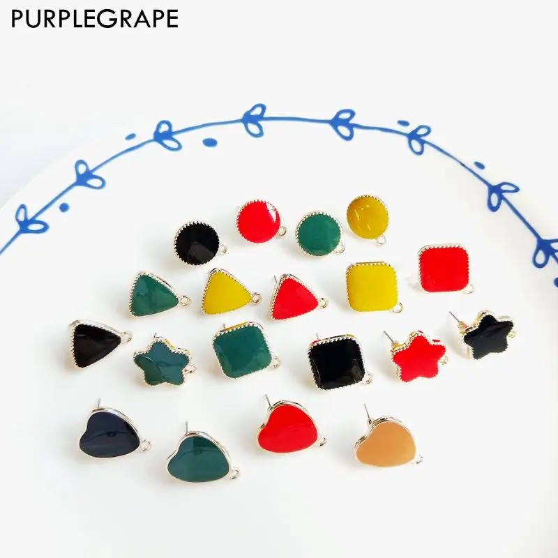 

Alloy Ear Nail Diy Ear Accessories Materials Handmade Pendant Connecting Rings Retro Fashion Drop Oil 8pcs