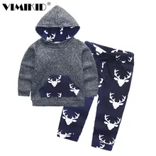 VIMKID Baby Boys Girls Clothes Set Warm Outfits Deer Tops Hoodie Top Pant Leggings Cute Animals