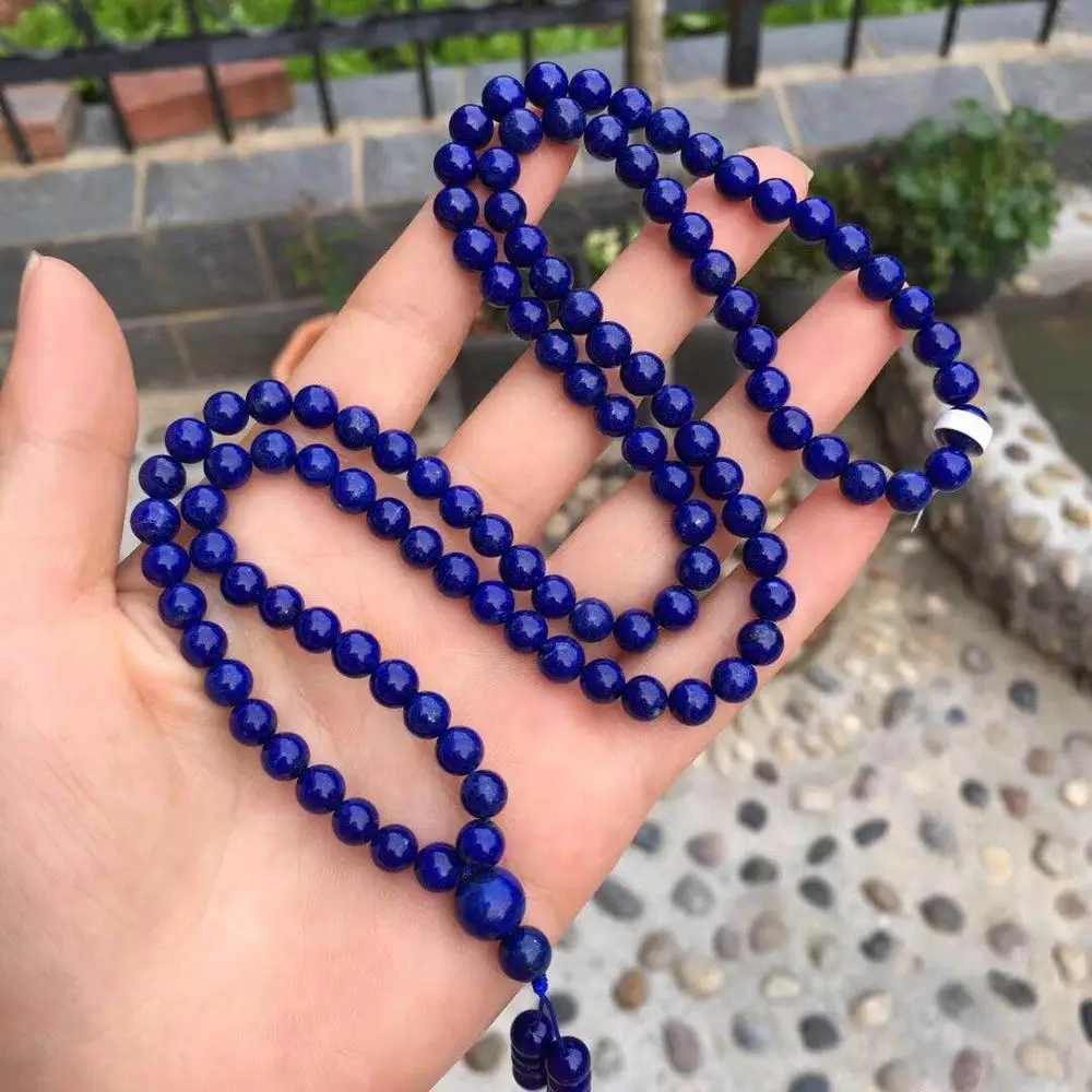 

6.2mm Genuine Natural Lapis Lazuli Gemstone 3 laps Bracelet For Woman Female Crystal Stretch Gift Bracelets AAAAA Drop Shipping