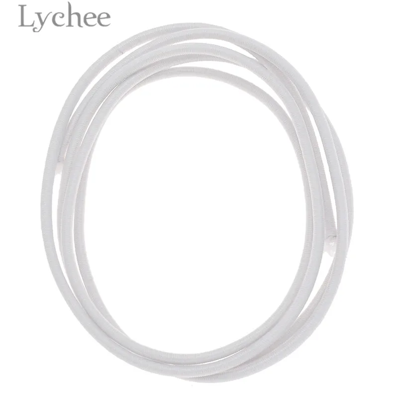 Lychee 5 ярдов 2,5 мм круглый эластичный шнур черный белый эластичная лента DIY швейный материал для одежды - Цвет: 2