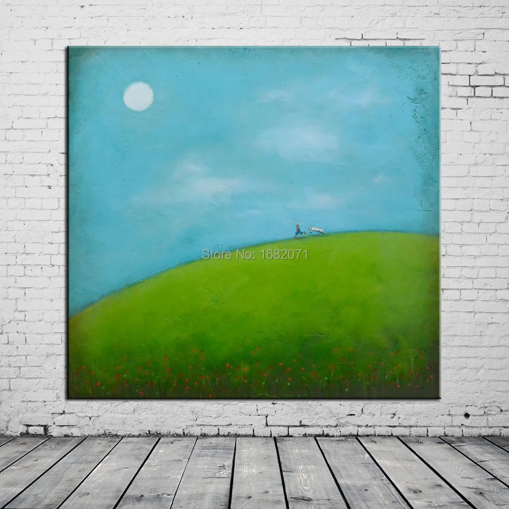 

Cheap Price Interesting Design Funny Decorative Painting For Wall Decoration Simple Colors High Quality Landscape Oil Painting