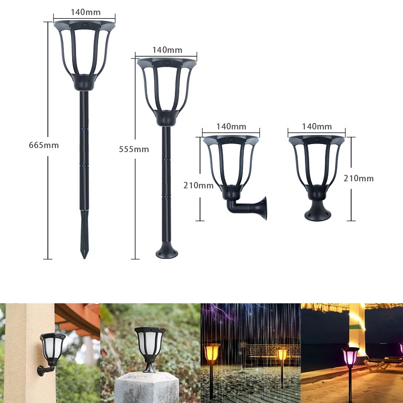 

New Solar Power 96 LED Waterproof Dancing RGB Flame Light Courtyard Garden Courtyard/Ground plug/Landscape/Wall Lamp