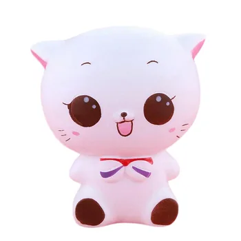 

Besegad Soft Kawaii Cartoon Cat Squishy Squishies Squeeze Toy Slow Rising for Children Adults Relieves Stress Anxiety Home Decor
