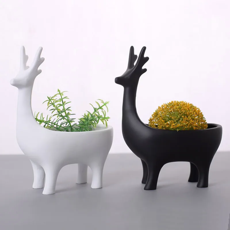 Creative abstract deer Home Garden Planters Flower Pots Cute deer