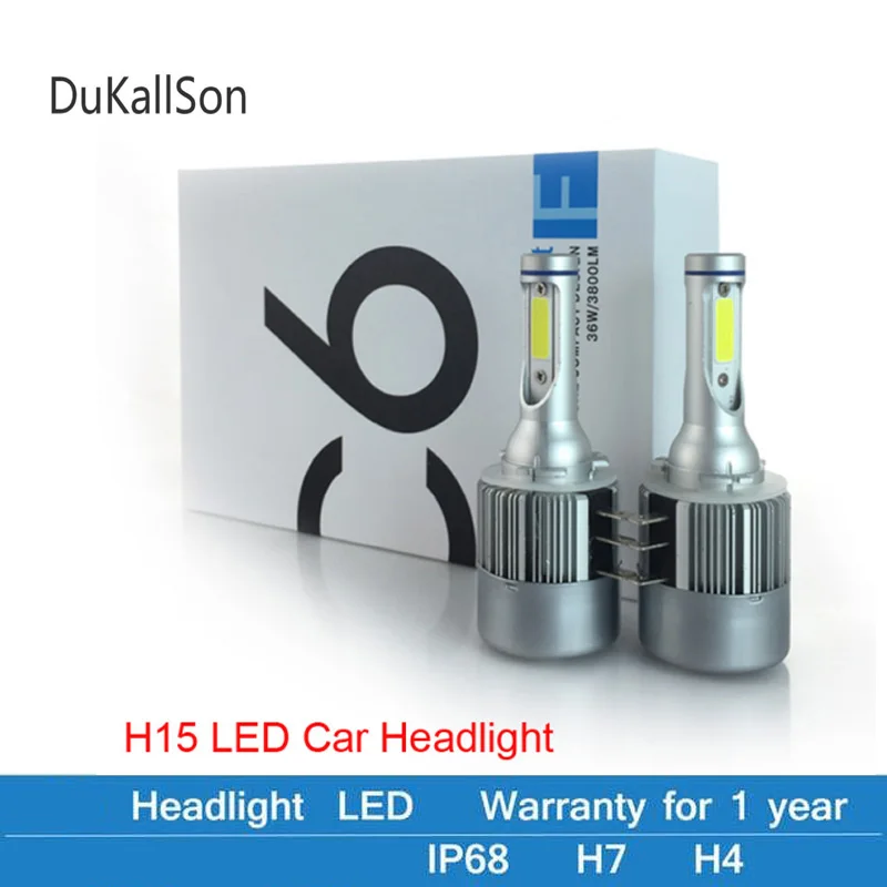 

H15 H4 LED Light Bulb 72w 8000LM Wireless Headlamp Car Lamp Day time Running Light Conversion Sourcing 6000k for Golf Audi BMW