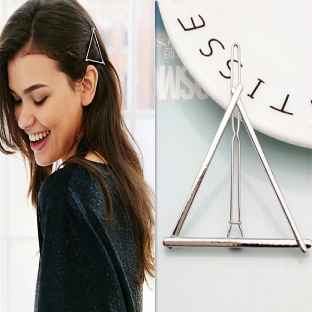 

1 Pcs Fashion Hair Clip for Women Elegant Design Triangular Moon Lip Round Barrette Stick Hairpin Hair Pins Head Accessories #02