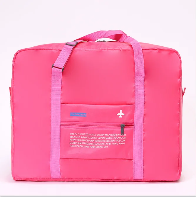 Модная Водонепроницаемая дорожная сумка большой емкости дорожная сумка женская нейлоновая складная сумка унисекс мужские дорожные сумки для багажа оптом - Цвет: Rose red