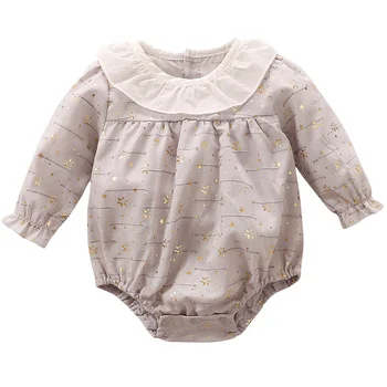 

2019 Brand New Newborn Infant Baby Girl Boy Bodysuits long Sleeve Star Printing Cotton Jumpsuit Kids Summer Clothes