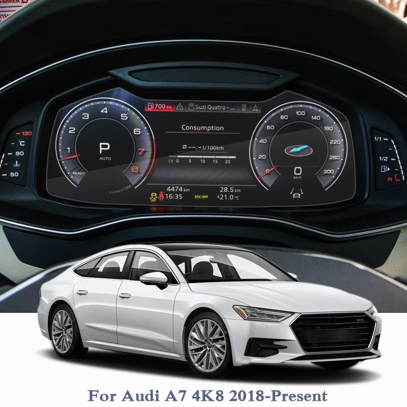 Автомобильный Стайлинг gps навигационный экран пленка для Audi A7 4K8- приборная панель Стекло дисплей экран пленка для контроля качества аксессуар