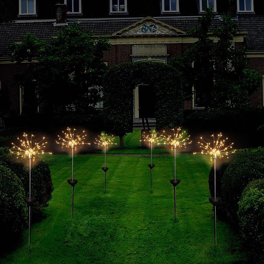 

Solar Powered 90leds 150leds Copper wire Starburst Firework LED String Light Christmas Wedding Garden Landscape Path Lawn Lamp