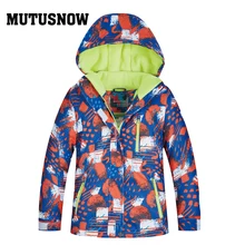 MUTUSNOW/Новинка года; лыжная куртка для детей; Водонепроницаемая дышащая теплая зимняя куртка для мальчиков и девочек; детская куртка для сноубординга