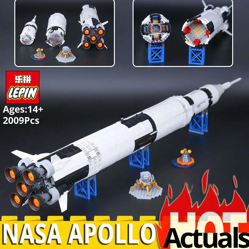 

Building blocks Lepin Creative 37003 The Apollo Saturn V Launch Vehicle compatible Technics legos21309 toys for children bricks