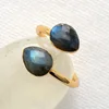 Big Stone Rings Gold Color Labradorite Luxury Party Ring Size 7 High End Women Jewelry Anniversary Gifts ► Photo 2/5