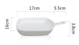 Тарелки для еды, блюда для риса, керамические аксессуары для еды с рукояткой, Цветочные края/прямоугольные - Цвет: white rectangular