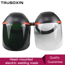 Welding Cap shield Helmet welder Mask Welding Protective Cap Welding Glasses UV Resist Welding Tools head mounted welding helmet black against ultraviolet ray protective mask pc safety headgear face shield mask glasses