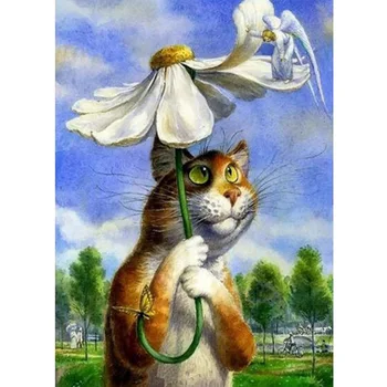 

Diamond painting cross stitch home decoration diamond embroidery cat picture of rhinestones needlework hobbies and crafts Y993