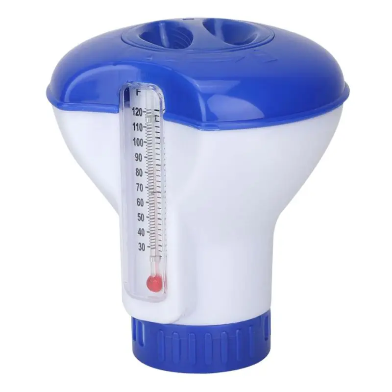 

5 Inch Chemical Floater Swimming Pool Spa Chlorine Dispenser Cleaner Tab with Thermometer F42B