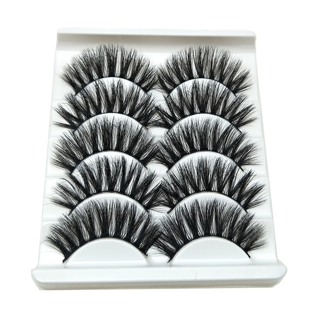 

5 Pairs 3D Faux Mink Hair Soft False Eyelashes Fluffy Wispy Thick Lashes Handmade Soft Eye Makeup Extension Tools YJJ2