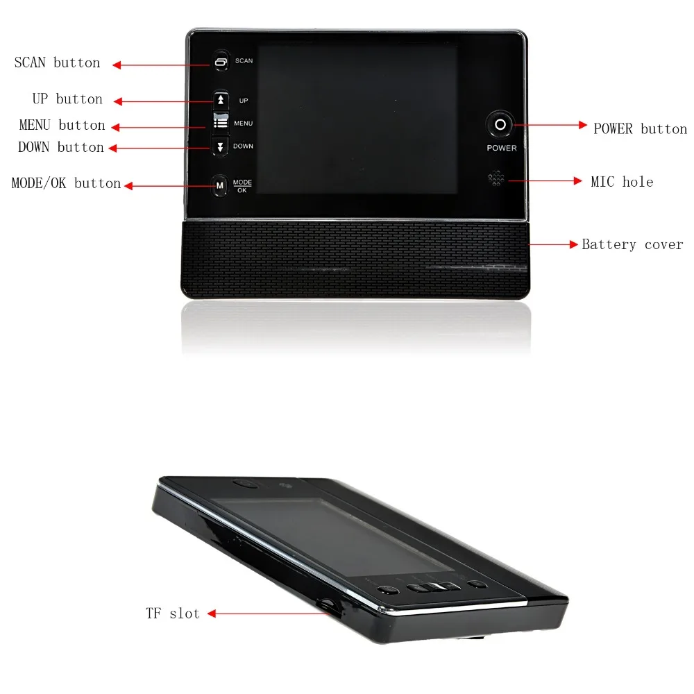 Цифровой дверной глазок, камера, TFT lcd цветной экран, дверной звонок, 3,5 дюймов, дверной глазок, видео запись, 120 градусов, ночное видение