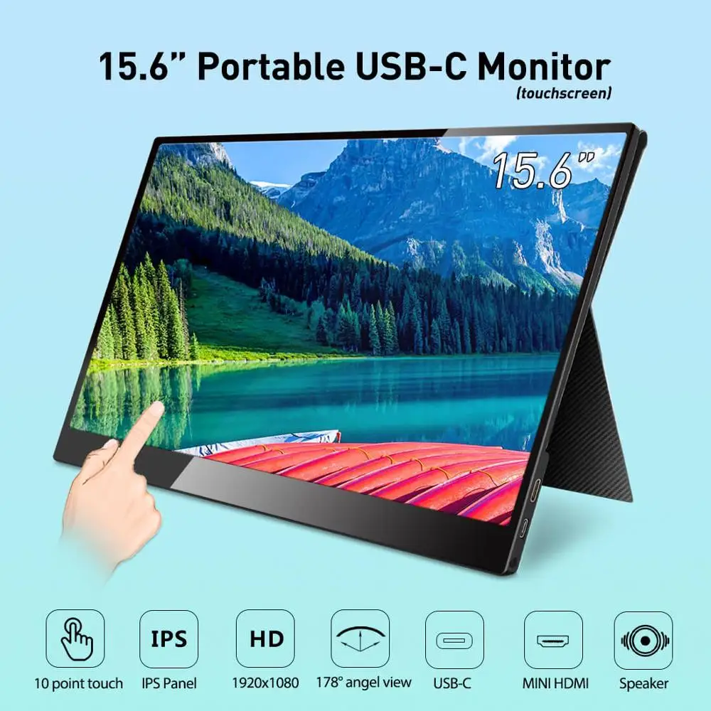 

Elecrow HDMI-Type C LED Display 15.6 inch Portable USB-C Touchscreen Monitor with 1920*1080PP for Raspberry Pi Computer Monitors