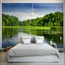 Фото обои красивый лес озеро вид HD фотография 3D настенная гостиная спальня ТВ фон настенная Фреска Papier Peint