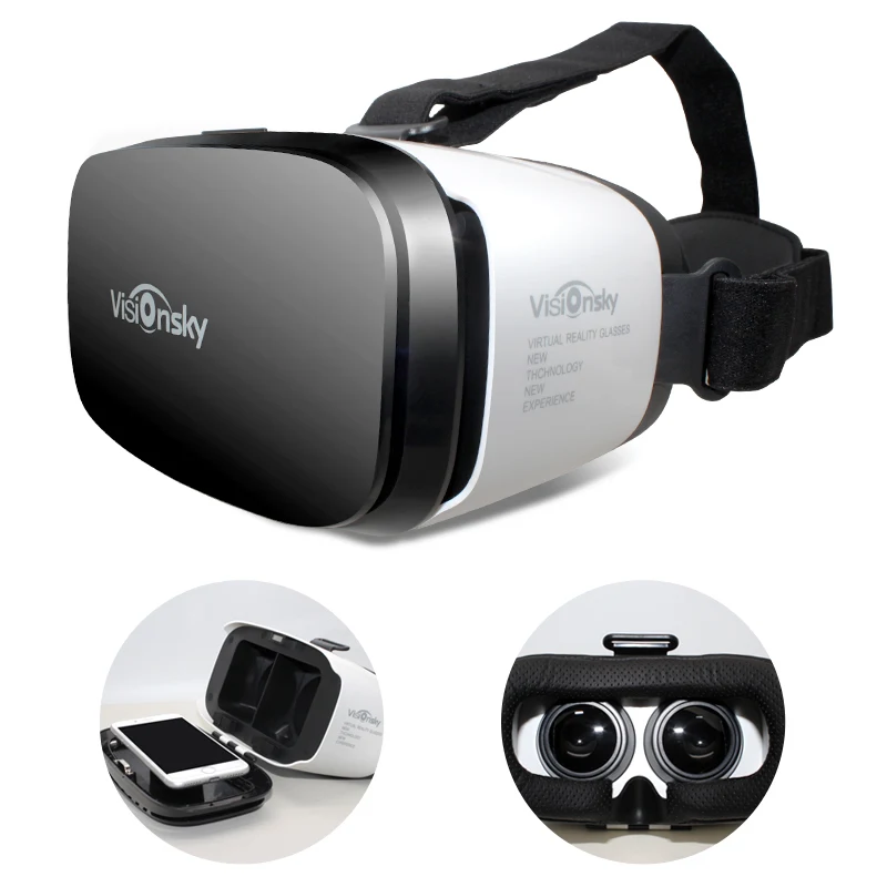 Visionsky 3D VR Glasses Virtual Reality Glasses Video Google Cardboard Headset for iPhone